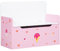 ZONEKIZ 2 in 1 Wooden Toy Box, Kids Storage Bench, Toy Chest with Safety Rod - Pink