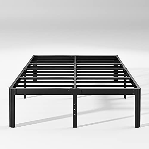AONELAS Hunlostten Queen-Bettgestell, 35,6 cm hoch, kein Boxspringbett erforderlich, robuster Metallplattform-Bettgestell, Queen-Size-Größe mit runden Ecken, einfache Montage, geräuschfrei, Schwarz