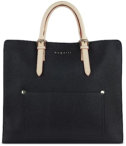 bugatti Ella XL Handtasche für Damen, Frauen Tasche groß, Damenhandtasche, schwarz