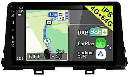 YUNTX [DAB-4G+64G] Android 14 2 DIN Radio Coche para Kia Picanto Morning (2017-2020)-[Incorporado Dab+/CarPlay/Android Auto/DSP/GPS]-IPS 2.5D 9”-Mic+Cámara-Bluetooth 5.0/Control del Volante/WiFi/USB