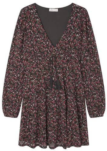 SPRINGFILED, Mujer, Vestido Corto Estampado Flores, Black, S