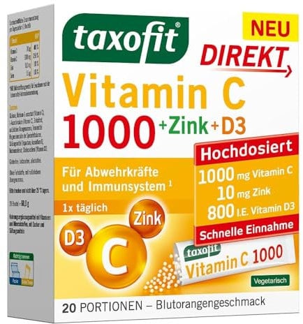 Taxofit Vitamin C 1000 + Zink+ D3 Direkt Granulat 20 stk