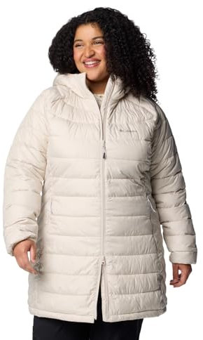 Columbia Powder Lite II Chaqueta de Largo Medio, Forro Reflectante, Tejido Resistente al Agua, Bolsillo Interior Seguro, Bolsillos de Mano con Cremallera, Cremallera Frontal Central de 2 Vías - Mujer