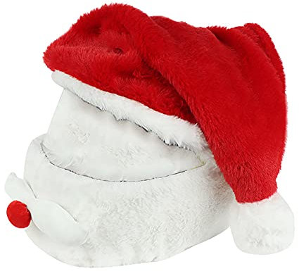 Nikolausmütze Motorradhelmüberzug, 2021 Weihnachtsmann-Helmüberzug, Motorradhelm-Zubehör, Krippenhut-Dekorationen, Motorradunterstand, Moto-Helm-Kits-Geschenke, Motorrad- für Männer (red, One Size)