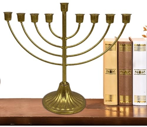 Beedozo Chanukkaleuchter Zweige Kerzenhalter Chanukka-Menora Chanukka Kerzenhalter Übergangsklassischer Menora Kerzenhalter Abnehmbarer Anti-Fade-Kerzenständer Metall Menora