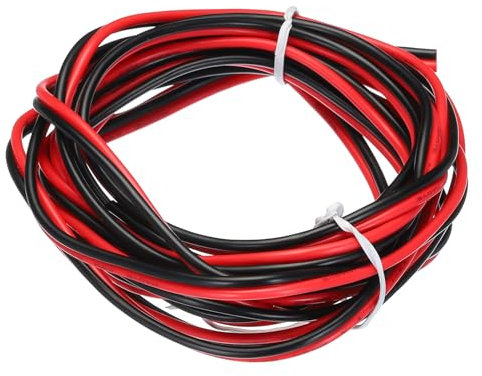 sourcing map 16 Gauge 2 Core Parallel Silicone Wire, 10Ft/3M Long 3mm Dia Red Black 16 AWG Flexible Extension Cord 300V for LED RGB Cable, Model Plane, Model Car, Electric Appliance