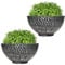 SG Traders Cathay Bowl Plant Pot Large Garden Plant Pots Elegant Design, Garden Planters Outdoor With Drainage Holes, Versatile Flower Pots and Planters for Your Garden Decoration (25cm Black Silver)