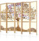 murando - Paravent Intérieur Japonais 225x172 cm - Séparateur de Pièce en Bois Naturel et Toile Imprimée - Paravent Oriental Portable et Pliable - Arbre avec Fleurs Étincelantes l-A-0002-bh-c