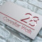 Letrero personalizado con números de casa para exteriores, placa de número de casa personalizada de acrílico moderno cortado con láser 3D, placas de dirección con nombre de calle para casa (rosa