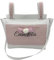 various - Bolso Carro Bebe Polipiel Pañalera Organizador Personalizado con Nombre Bordado Bolsa Maternidad Bolso Hospital Bebé con asa larga para colgar (Blanco/Rosa)