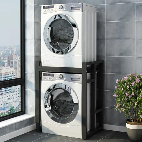 Kit de apilamiento para lavadora y secadora Estante Portátil Sobre Lavadora Y Secadora, Kit de Soporte Apilable para secadoras, Ahorro de espacio Baño Balcón Lavadero Versátil Soporte para lavadora (