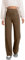 Glacspyg Weite Hose Damen Hohe Taille Sporthose Knopf Gerade Hosen mit Taschen Elastische Freizeithose Braun XL