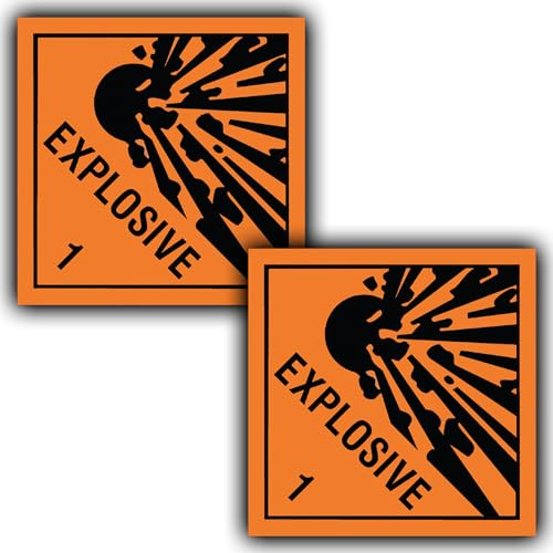 Hazard Chemical Label – Gefahr explosive Substanz – Vinyl-Aufkleber – 2 Stück, 100 mm x 100 mm