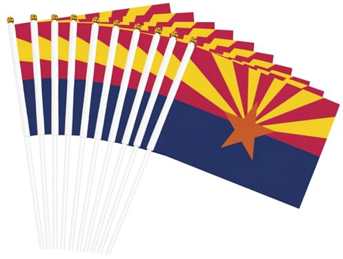Kleine Mini-Flagge Arizona, Handflagge, doppelseitig, 14 x 20,8 cm