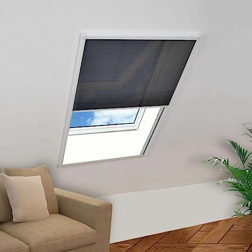 Générique Moustiquaire plissée pour fenêtre Aluminium 80 x 100 cm,Décorations,Habillages de fenêtre,Moustiquaires pour fenêtre-142611