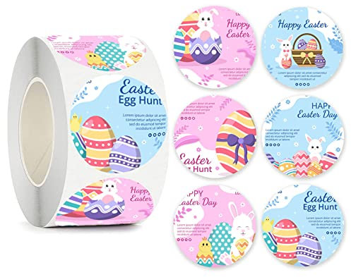 500 Stück/Rolle Happy Easter-Aufkleber, Familienparty-Dekorationen, Aufkleber, Backen, Kuchen, Etikett, Umschlag, Einladung, Versiegelungsaufkleber