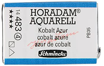 Schmincke – HORADAM® AQUARELL - feinste Künstler-Aquarellfarben, 483 Kobalt Azur, 14 483 043, 1/1 Näpfchen