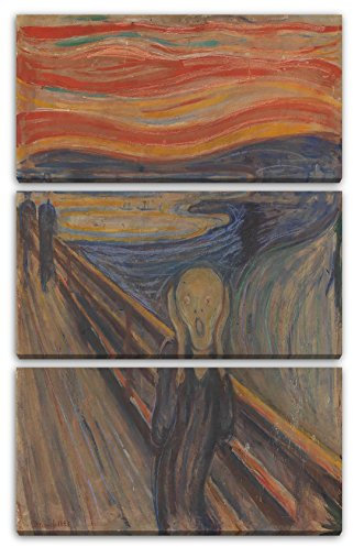 Printed Paintings Leinwand 3-teilig(80x120cm): Edward Munch - Der Schrei (1893)