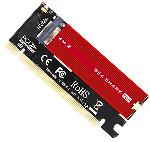 JEYI Swift MX16 M.2 NVMe SSD NGFF auf PCIE 3.0 X16 Adapter M Key Interface Ccard Suppor PCI Express x16 2280 Größe M 2 Full Speed MX16+ Sea Shark Red