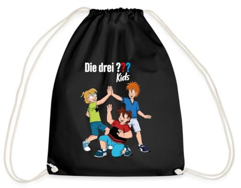 Spreadshirt Die Drei Fragezeichen Kids Detektive Spürnasen Team Turnbeutel, One size, Schwarz