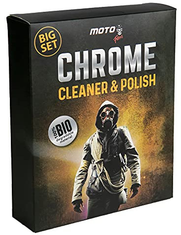 MotoFam Chrome Polish Chrome Cleaner for Cars Metal Cleaner Rust Remover for Metal Exhaust Cleaner Chrome Wheels Cleaner Radiator Rust Cleaner Foamy Steel Wool Sponge Corrosion Removal 200g