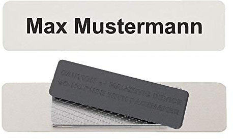 Aluminium Namensschild 87x20mm mit individuellem Wunschtext (Magnet)