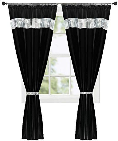 Inox Trade Vorhang mit Strasssteine Zirkonia Schal Schlaufenband Tunneldurchzug 140x250