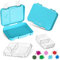 My Vesperbox – Len - Bento Box Kinder - Lunchbox mit 4+2 Fächern - extrem robust – Brotdose – Brotbox ideal für Kindergarten und Schule… (Hellblau)