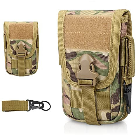 WYNEX Pochette Téléphone Portable Tactique Sacoche Ceinture Homme Poche Molle EDC Gadget Étui pour Téléphone Militaire Mini Sac Ceinture Tactique pour Sport Plein-Air,avec Porte-Carte
