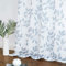 Transparent Gardinen Hellblau Blätter auf Weiß Voile Gardinen mit Ösen Transparent Vorhänge Muster Durchsichtige Vorhänge für Dekoration Wohnzimmer Schlafzimmer Kinderzimmer,2 Stücke(136 x 245 cm)