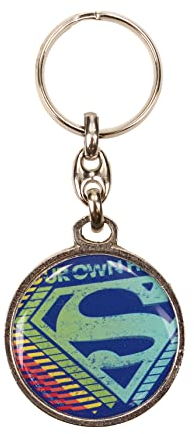 SD toys, Schlüsselanhänger rund Metall Logo mehrfarbig Superman Universum DC