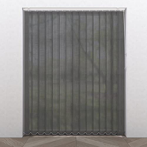Lamellenvorhang/Vertikaljalousie - Easy Screen - 89mm - Lichtdurchlässig - Dunkelgrau - 40 x 260-5 lamellen
