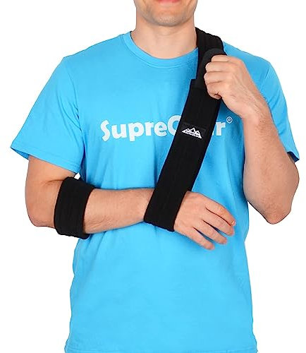 supregear Cabestrillo Brazo, Hombro Ajustable Inmovilizador del Manguito Rotador Ligero Brazo Swathe Apoyo para lesiones de Hombro, Huesos Rotos/Fracturados para el Brazo Izquierdo y Derecho