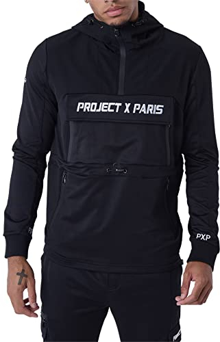 Project X Paris Sweat à Capuche Style Coupe Vent Noir S