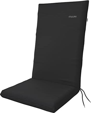 Doppler Auflage Hochlehner Nature Anthrazit I Gartenstuhl-Polster 119x48x6cm aus 100% Polyester I Sitzauflage weich & bequem I Sitzkissen zum Festbinden an Gartenstuhl