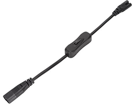 Cable Interrupteur C7 C8,Ralle d'alimentation,Câble d'alimentation C7 avec Interrupteur Accessoires O pour La Maison Iec 320 C8 vers Iec 320 C7 Câble Adaptateur D'Extension D'Alime