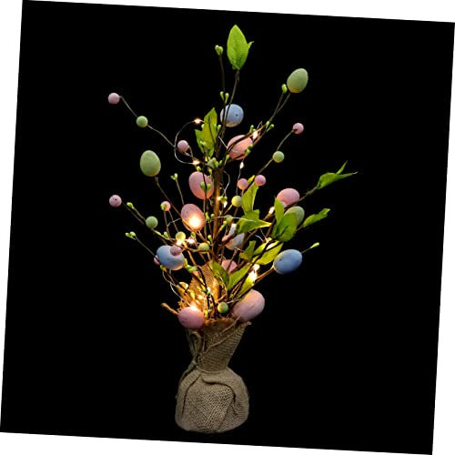 OSALADI Led Leuchtendes Ei Design Zweigornamente Künstliche Ei Baumzweig Frühlingsdekoration Frühlingsparty Zubehör