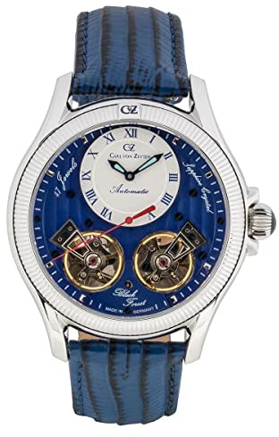 Carl von Zeyten Herren Analog Automatik Uhr mit Leder Armband CVZ0084SBLS