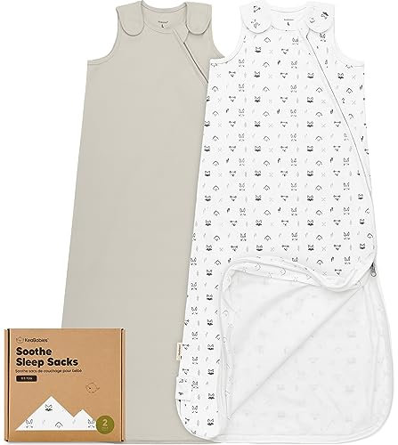 KeaBabies 2er-Pack Bio-Schlafsäcke 100% Baumwolle – Babyschlafsack, tragbare Babydecke, Schlafsack für Babys, Pucksack für Kleinkinder, Neugeborene, Säuglingsschlafsack, Mädchen, Junge (Nordic, L)