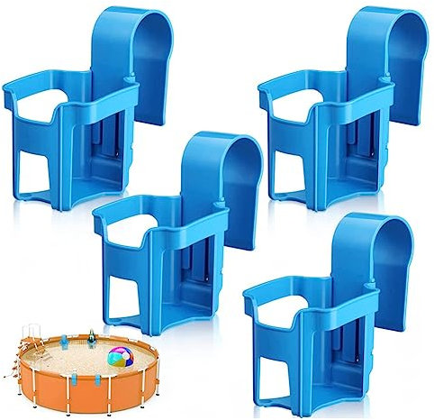 AVCULT 4 Pièces Porte Gobelet Piscine, Porte-gobelets pour Boissons Rafraîchissantes en Bord De Piscine,Accessoires Piscine Hors Sol, Porte Verre Piscine,Hors Sol Convenant À La Plupart des Piscines