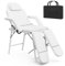 ONPNO Portable Beauty Bed, 3 Section Adjustable Split Legged Massage Bed, Folding Salon Tattoo Chair Facial Spa Lash Bed with Storage Bag,White