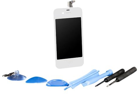 Smatano Display für Apple iPhone 4s weiß Retina Kompletteinheit mit Homebutton