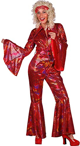 Thetru Disco Glitzer Anzug für Damen - Retro Party Kostüm | Rot