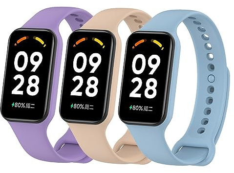 BRLYYOE 3 Pezzi Cinturini Compatibili con Xiaomi Redmi Smart Band 2, Sport Braccialetto Redmi Band 2 in Silicone Colorati di Ricambio Cinturino per Xiaomi Redmi Band 2/Xiaomi Smart Band 8 Active