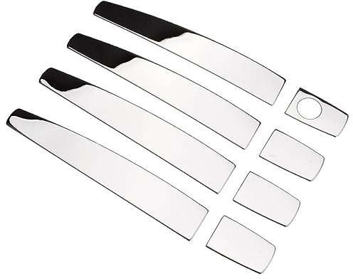 EVURU Door Handle Cover, Fit for Vauxhall Fit for Opel Astra Mokka Corsa D Zafira B Insignia Meriva 1set Chrome Steel Door Handle Cover Trim Molding