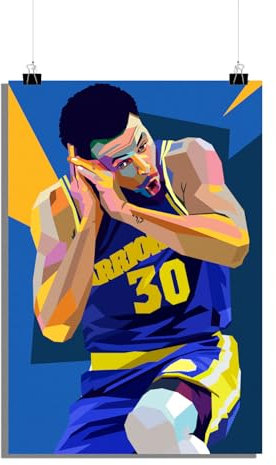 25 Artstreet Stephen Curry Poster | Colorful Pop Art | Basketball Superstar | NBA Poster | Stephen Curry Portrait | Golden State Warriors | Sports Wall Decor (Size 61x91)