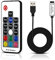 VIPMOON 5V USB Control Box e Telecomando Wireless 17 Tasti RF, Controller LED RGB per Striscia Luminosa LED 5050 3528 LED Strip Light Control