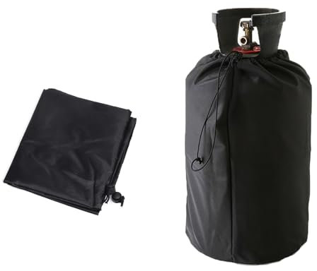 Propan-Tankabdeckung mit Kordeln, wasserdichte Abdeckung für Gasflaschen, Oxford-Gewebe 210D, mit Kordelzug für UV-Schutz, Anti-Knötchen, wasserdicht und schwer entflammbar, 31 x 59 cm