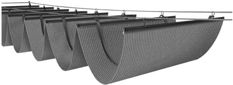 PFCDZDU Retractable Pergola Shade Cover, Replacement U Shape Canopy, Slide Hang Down Wave Shade Sail For Patio Awning Deck Porch Gazebo (Color : Gray, Size : 3.6FTx19.7FT)