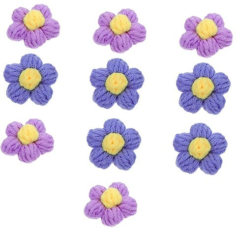 EXCEART 10pezzi Accessori Fiori all Uncinetto Puff Fatto Mano per Spille e Fermagli Decorativi DIY per Donna